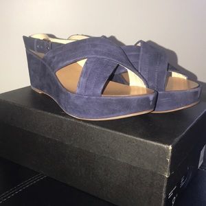 Jcrew Navy platform sandals